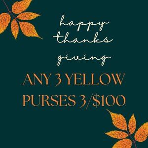 Choose any 3 YELLOW bags for $100 CREATE YOUR THANKSGIVING BUNDLE TIL CHRISTMAS